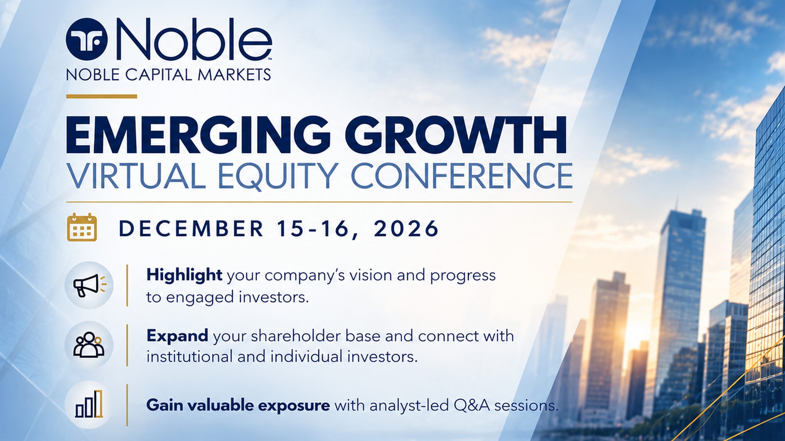 Noble Capital Markets December 2026 Virtual Equity Conference